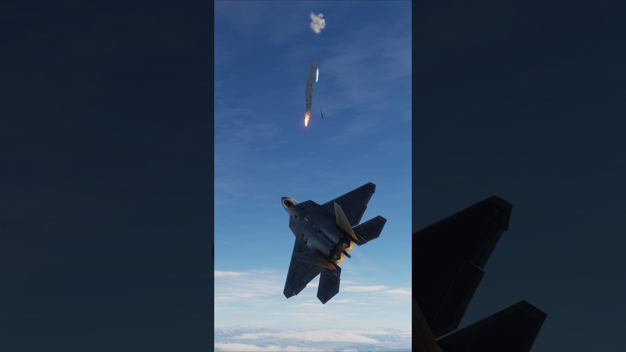 F-22 Raptor aims High and downs a su-57 #dcs