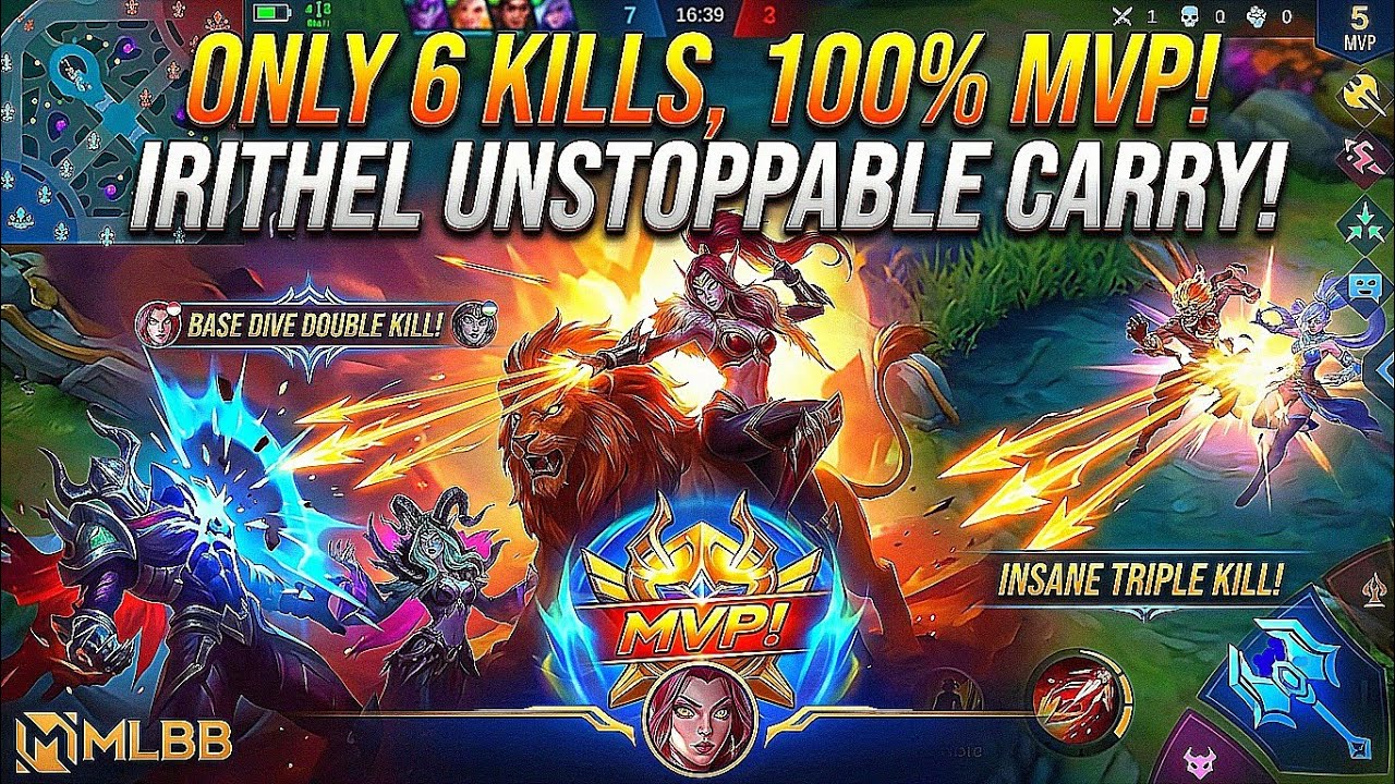 Всего 6 убийств, но 100% MVP! 🔥 Irithel &mdash; неудержимый керри в лейте! #mlbb