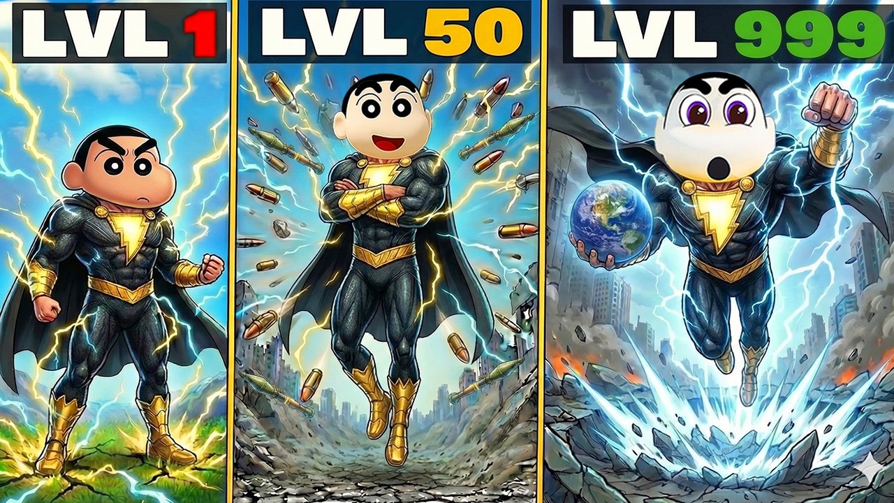 Franklin Shinchan⚡Controlling Super BlackAdam Shinchan Levelup Hero Suit Upgrade🔥In GTA 5 Telugu