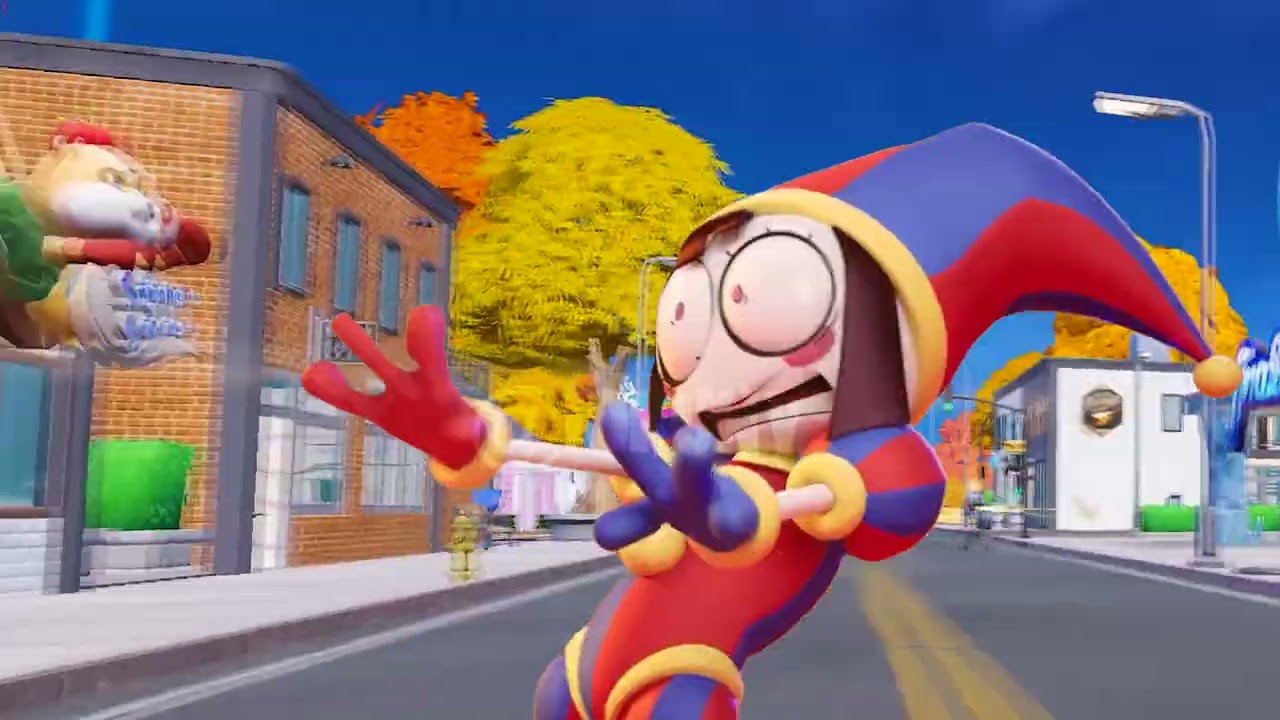 Pomni from The Amazing Digital Circus hunts for sprites in Fortnite?