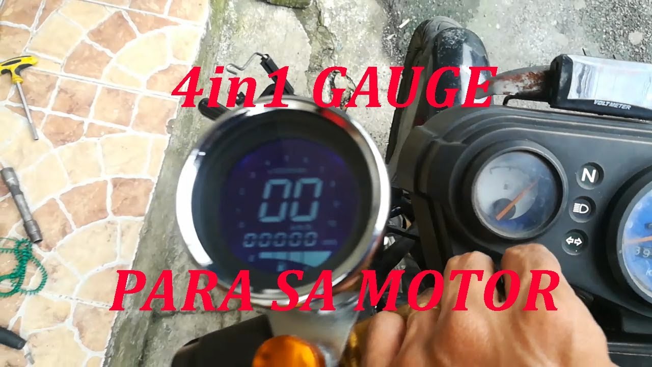 4in1 Gauge para sa Motor - Fuel Gauge RPM Gauge Speedometer Odometer