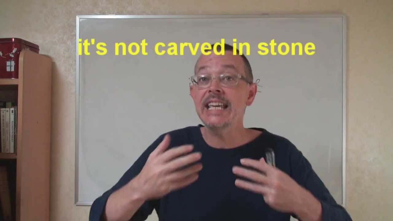Learn English: Daily Easy English Expression 0288 -- 3 Minute English Lesson: ~ not carved in stone