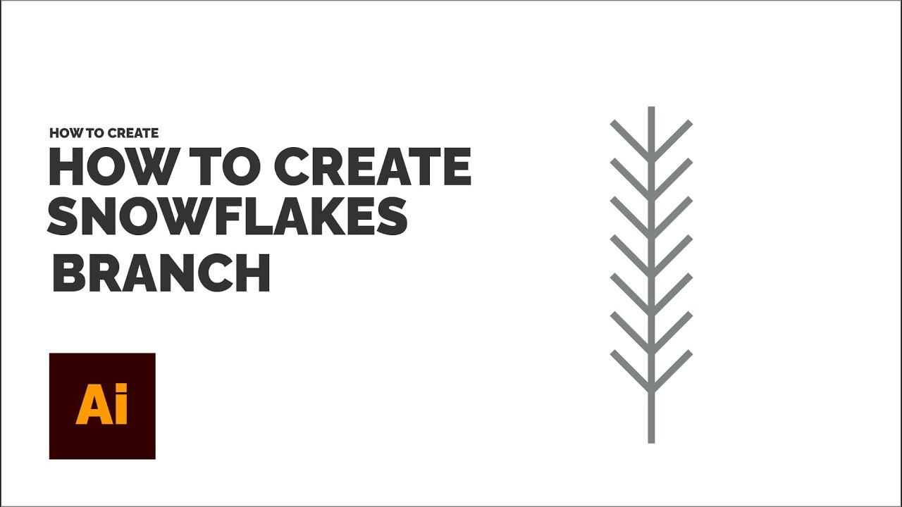 How to Create Winter Snowflakes Branch Flat Vector | Christmas Vectors | Illustrator CC
