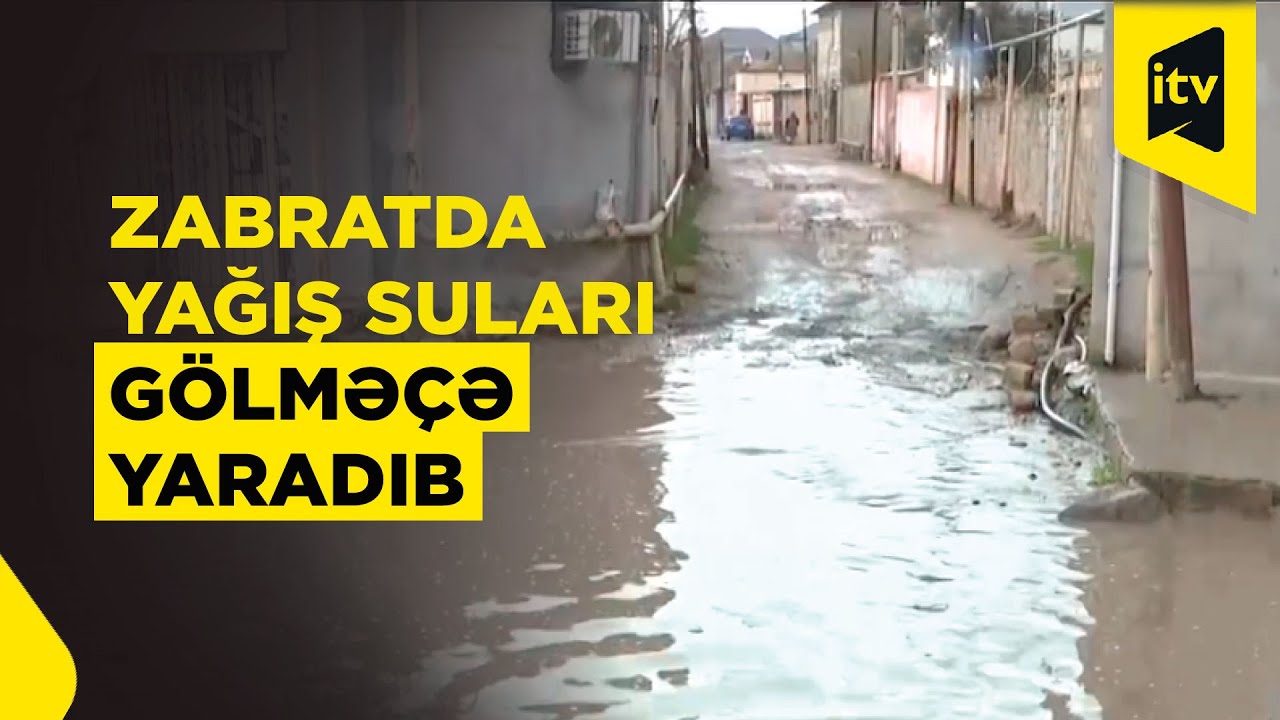 Yağışdan sonra Zabrat küçələrində kanalizasiya problemi