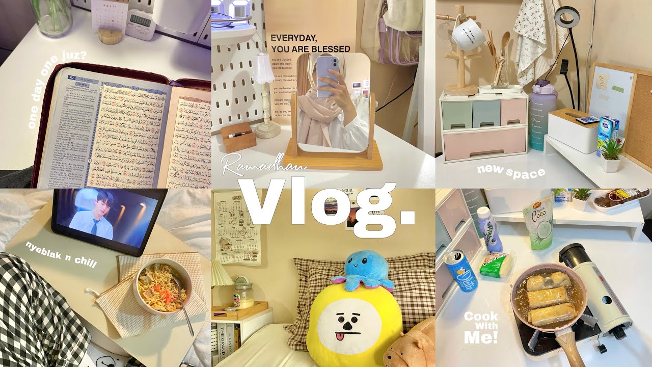Productive Ramadhan Vlog - cooking for iftar, deep cleaning my room, huge unboxing etc
