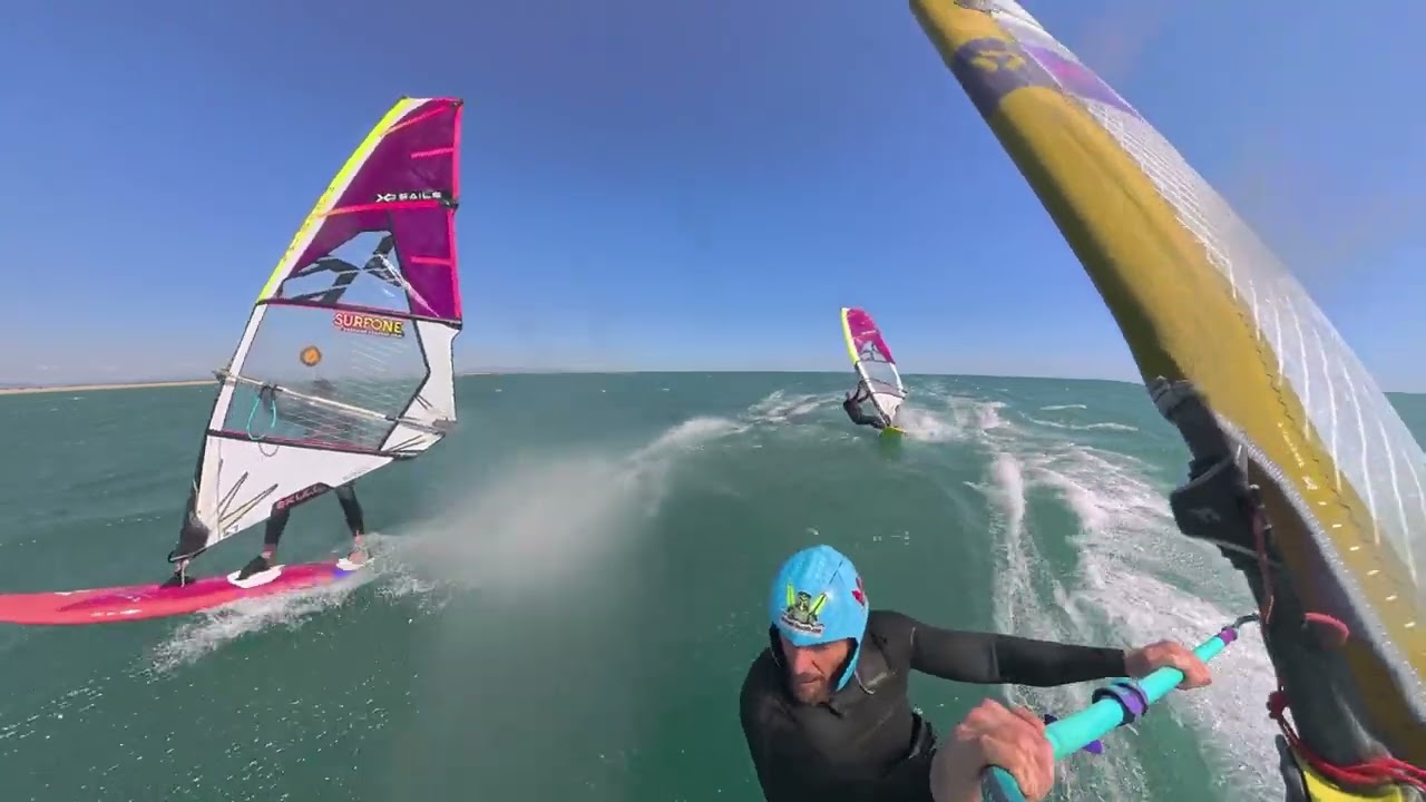 Bump and jump  windsurf session with friends in St Cyprien