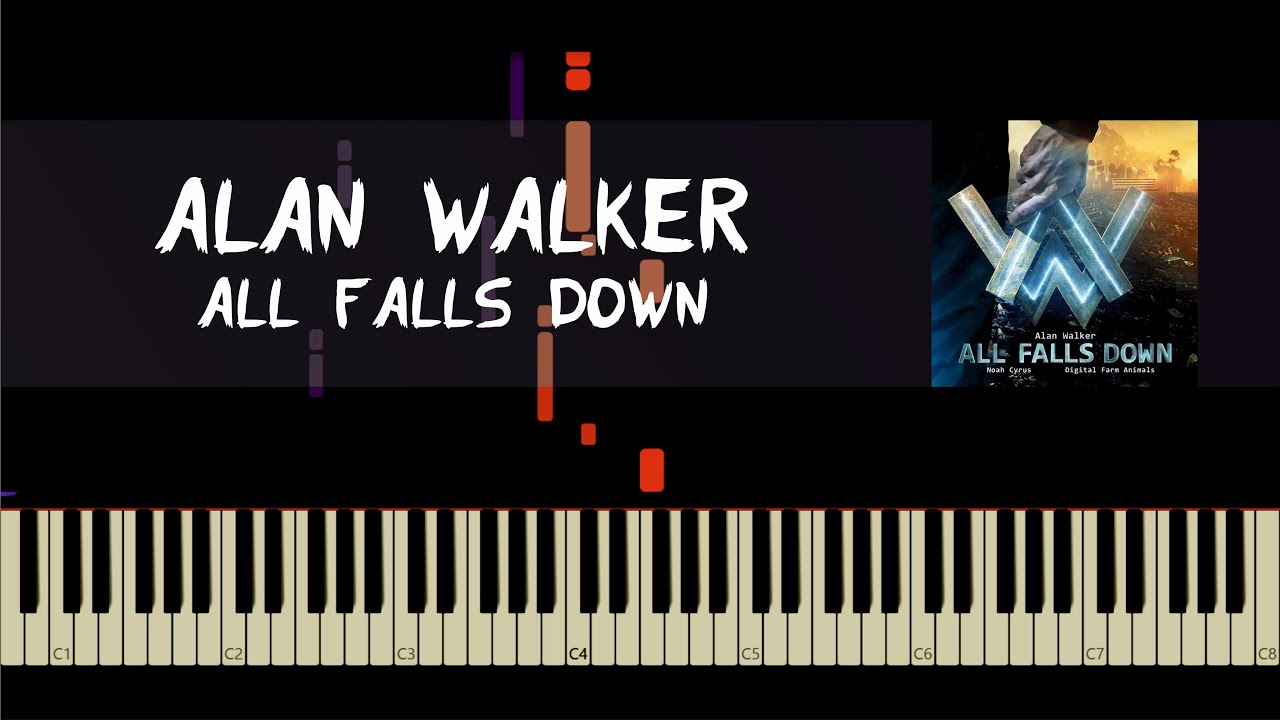 Alan Walker - All Falls Down - Piano Tutorial by Amadeus (Synthesia)