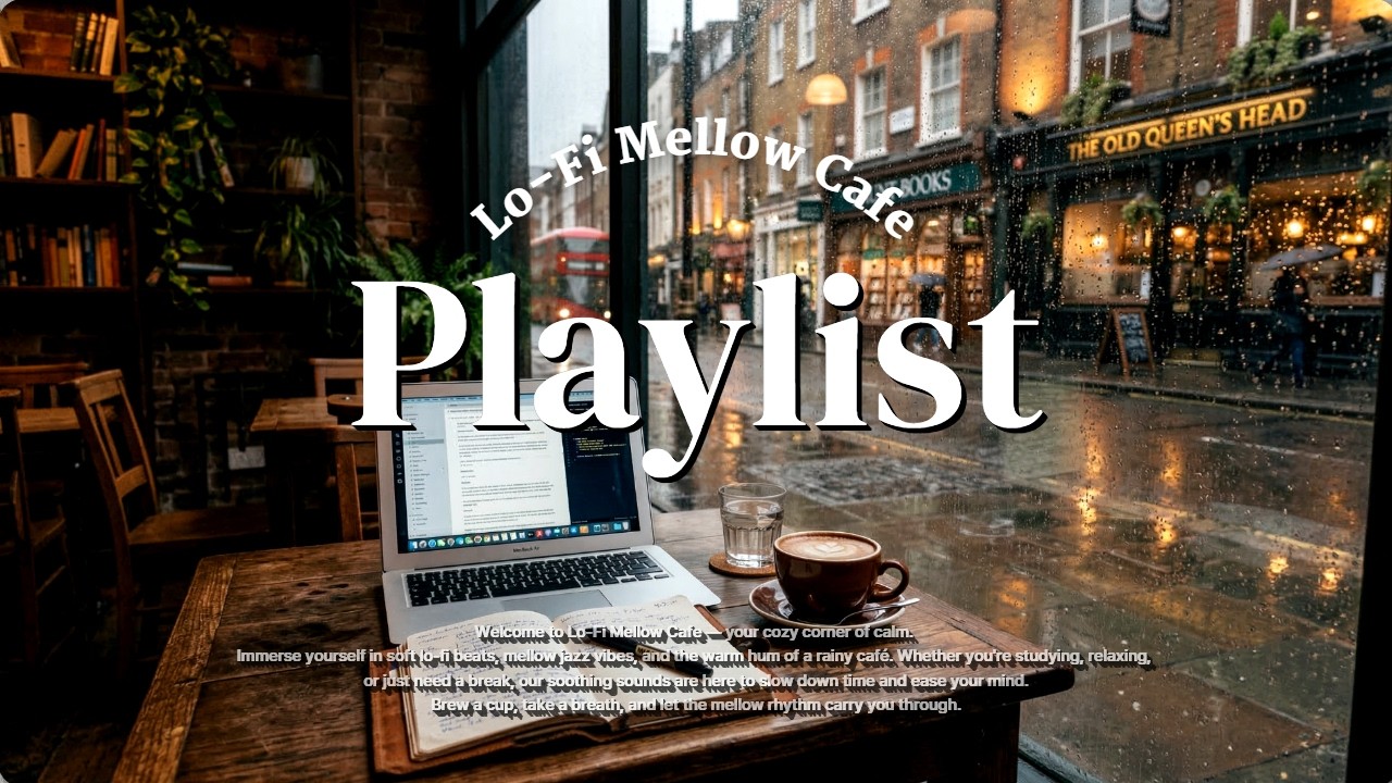 [▶Playlist] Lo-Fi Mellow Cafe - Rainy Day Study Beats for Calm Focus & Cozy Coffee Vibes