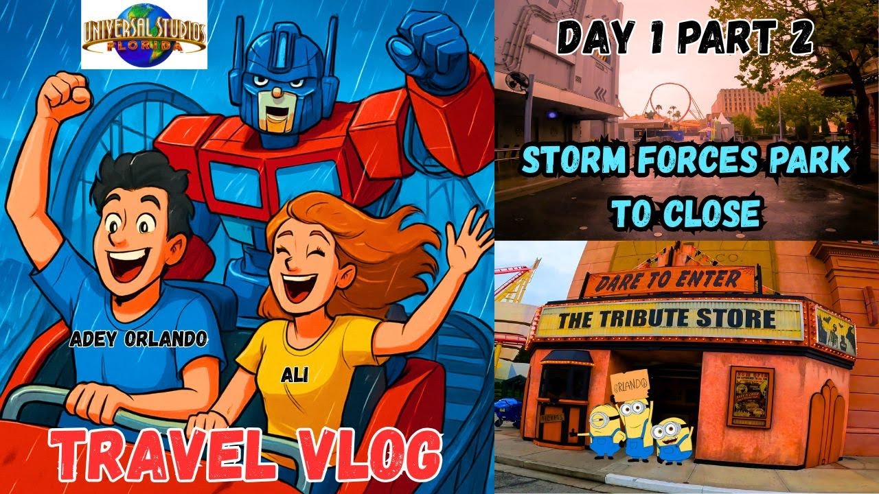 Universal Studios Themepark Vlog Day 1 Part 2 Storm Forces Park to Close
