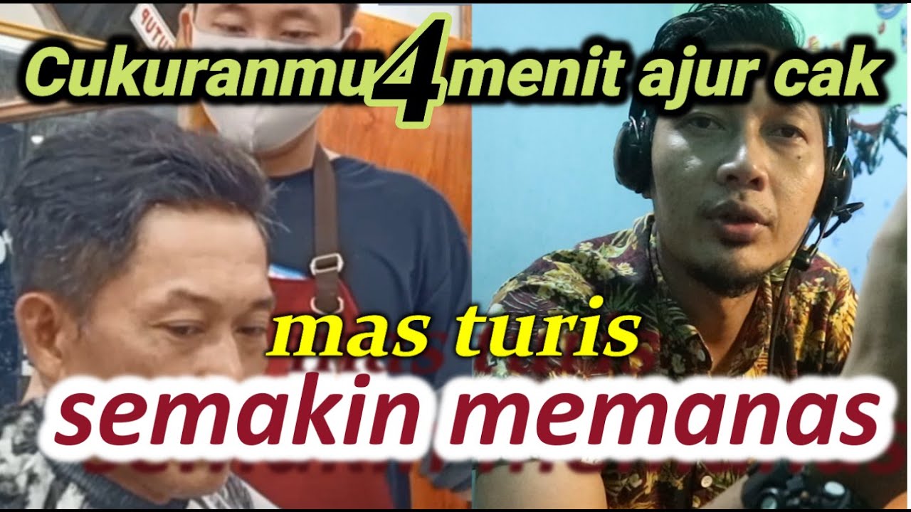 Reaction vidio potong rambut mas turis 3 menit selesai