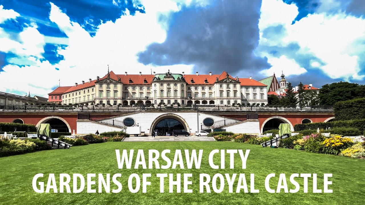 Warsaw City Poland - Walking Tour Gardens Royal Castle, 4K 60fps City Walk - Travel Walk Tour,