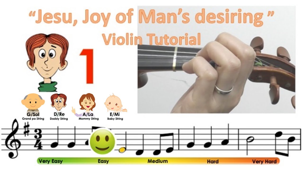 Jesu, Joy Of Man's Desiring sheet music & violin finger pattern tutorial | HTP TV