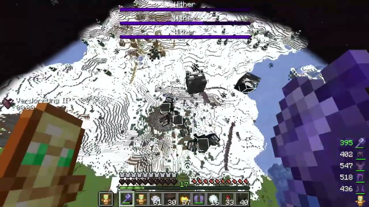 Minecraft Mace vs 3 Wither