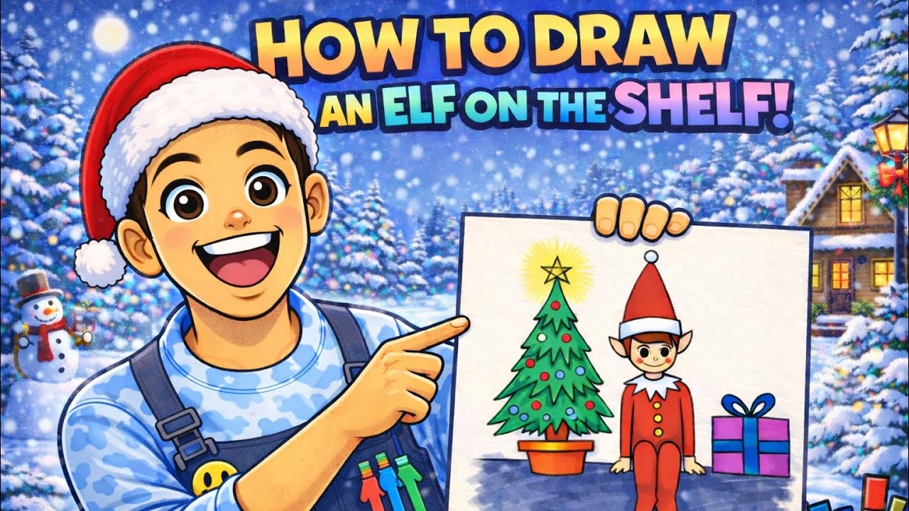 HOW TO DRAW ELF ON THE SHELF! (EASY!)