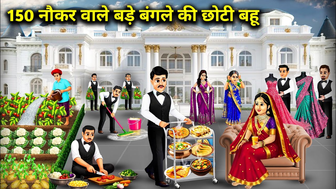 150 नौकर वाले बड़े बंगले की छोटी बहू |The youngest daughter-in-law of a large bungalow|Cartoon Video