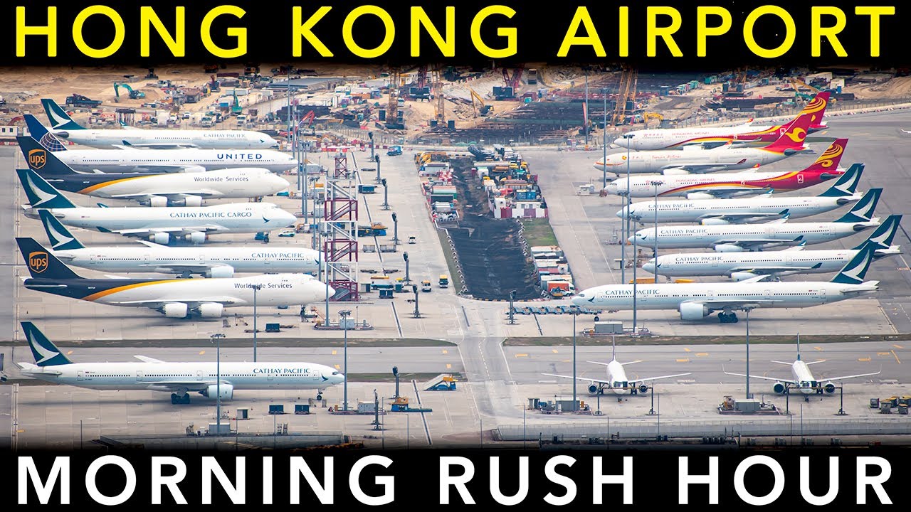 SUPER BUSY Plane spotting at HONG KONG AIRPORT | Landing & takeoff | Morning RUSH HOUR