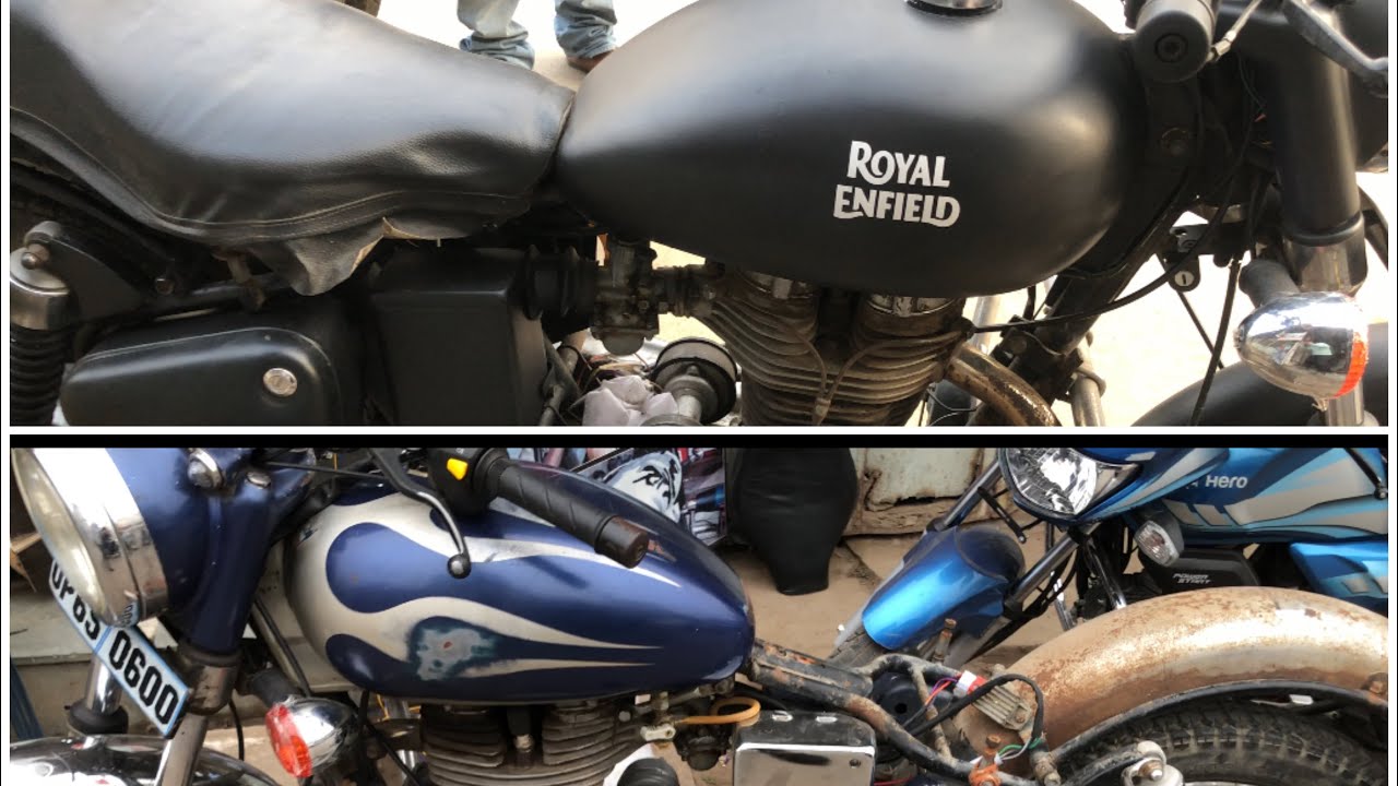 Royal Enfield Standart 350 Vinyl Wrapping Matt Black | Bullet Modifications | DanishArt7861