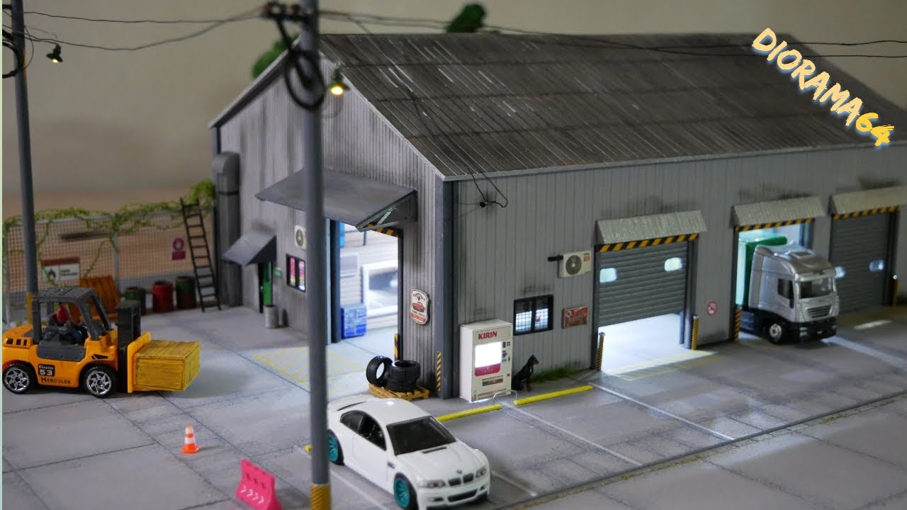 HOW TO MAKE DIORAMA HANGAR GARAGE 1\64