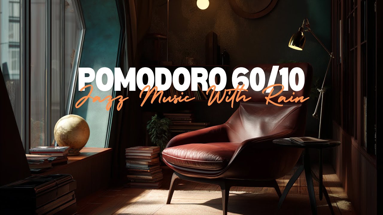 60/10 Pomodoro Timer ⏳ | Cozy Jazz, Rain & Fireplace Sounds for Deep Focus and Calm Nights