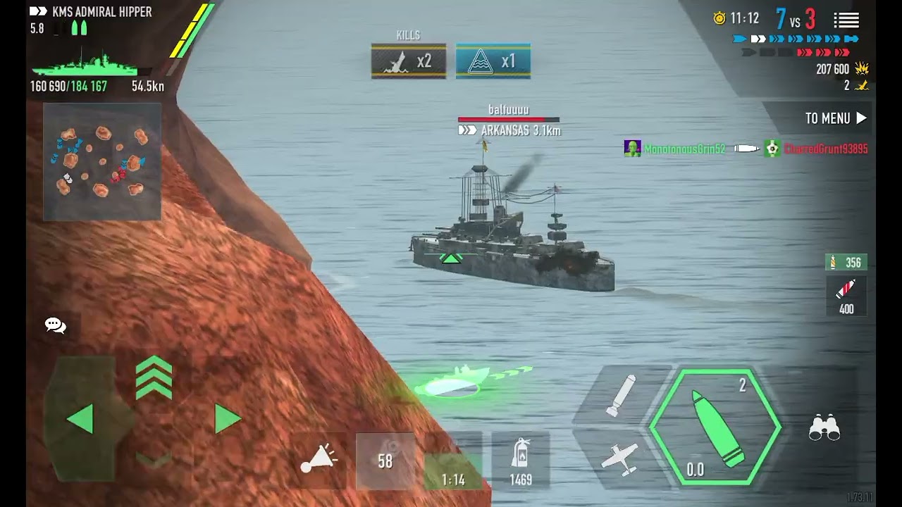 Admiral Hipper 7vs 6 300k damage