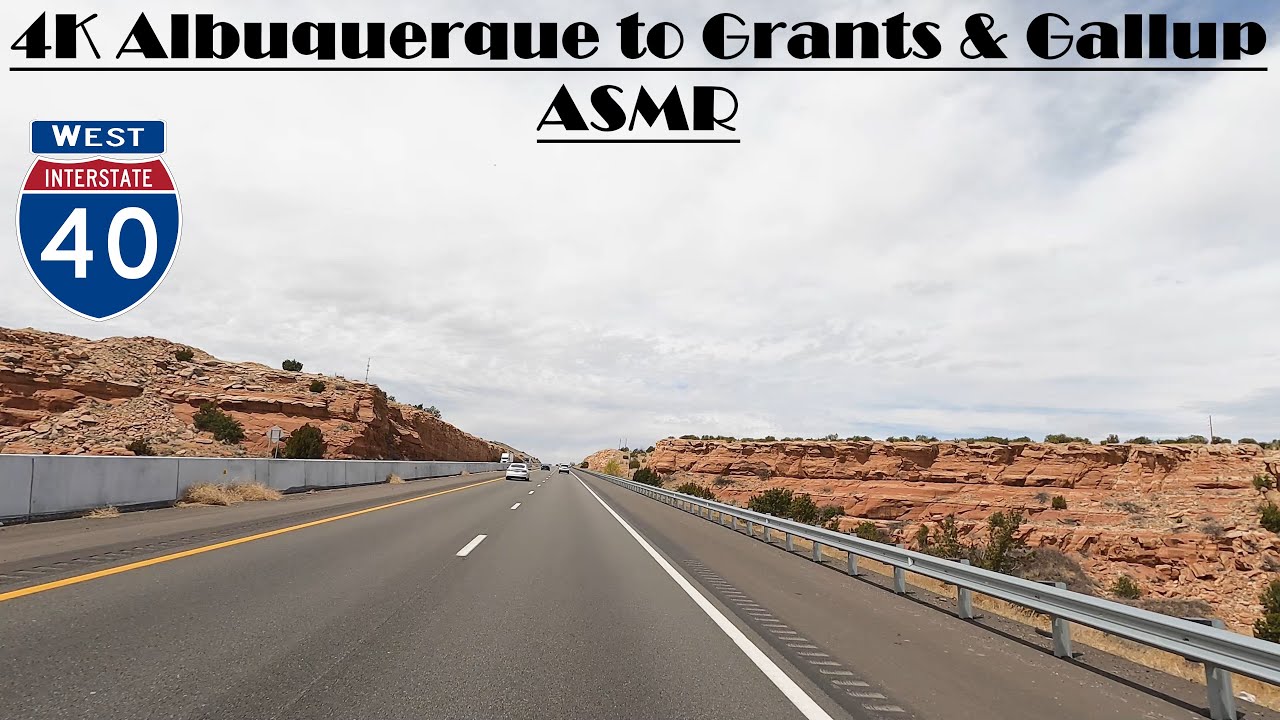4K Albuquerque to Grants & Gallup ASMR.  Interstate 40 West.  I 40 West