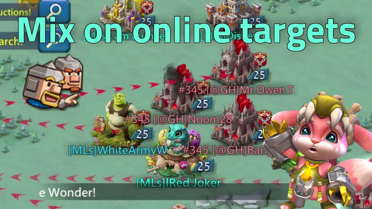 Lords Mobile - Lets burn some online targets on KVK. 5 emperor account in action with MIX rallies