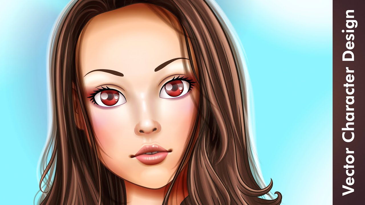 How to draw in Adobe Illustrator - Female Character Design Drawing