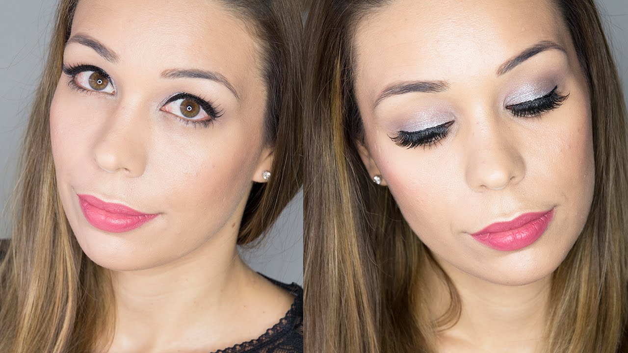 Maquillaje con Glitter Plateado