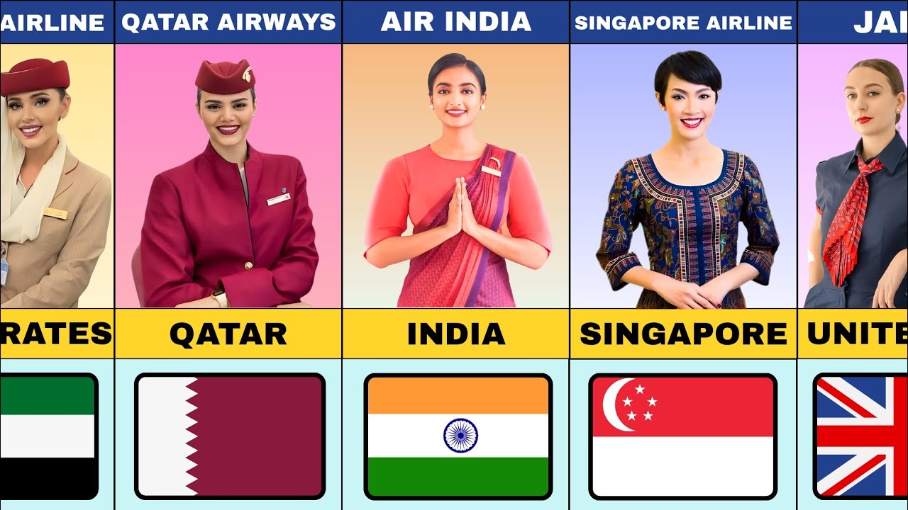 ✈️ Air Hostess Uniforms Around the World | Most Beautiful Cabin Crew Outfits