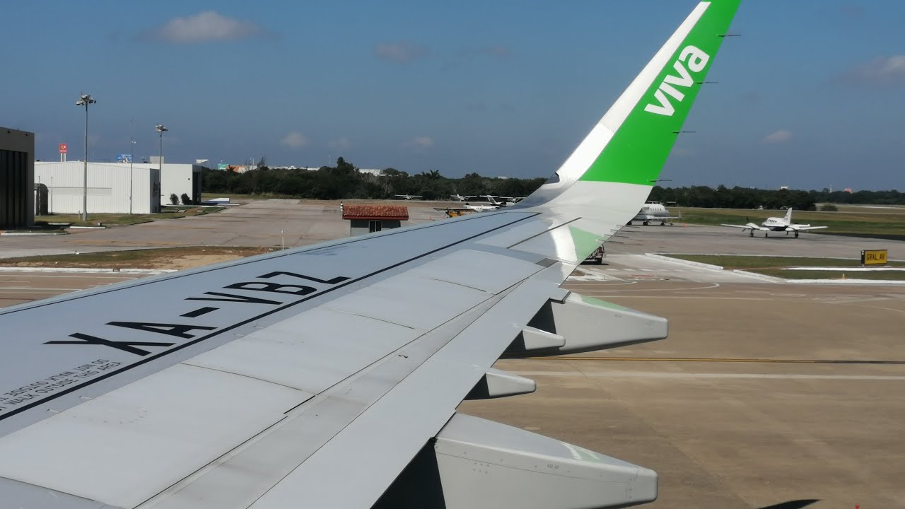 vivaaerobus A321 xa-vbz push back full taxi takeoff Tampico tamaulipas
