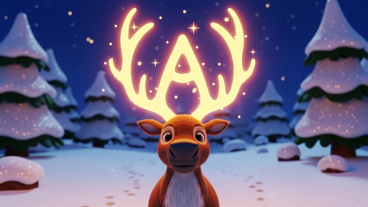 Santa’s Reindeer Alphabet Rhyme for Kids | Learn ABC Letters with Santa & Reindeer, Christmas