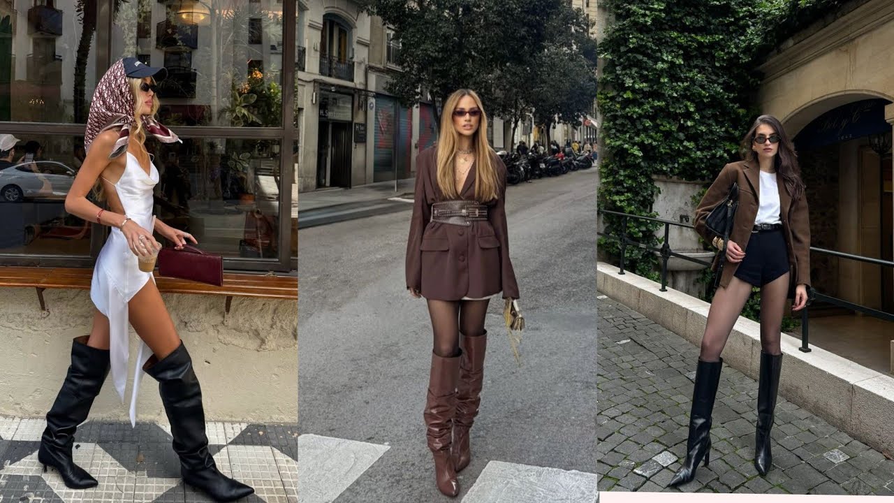 “Elegant Edge: Premium Leather Long High-Heel Boots”