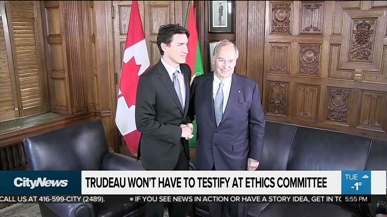 Trudeau won't have to testify at Ethics Committee