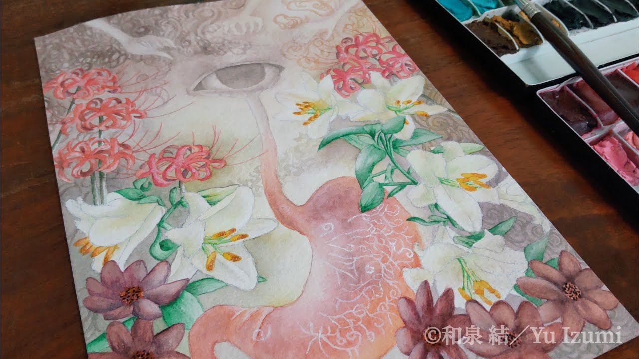 水彩画を始めて847日目／創作画　彼岸への誘い