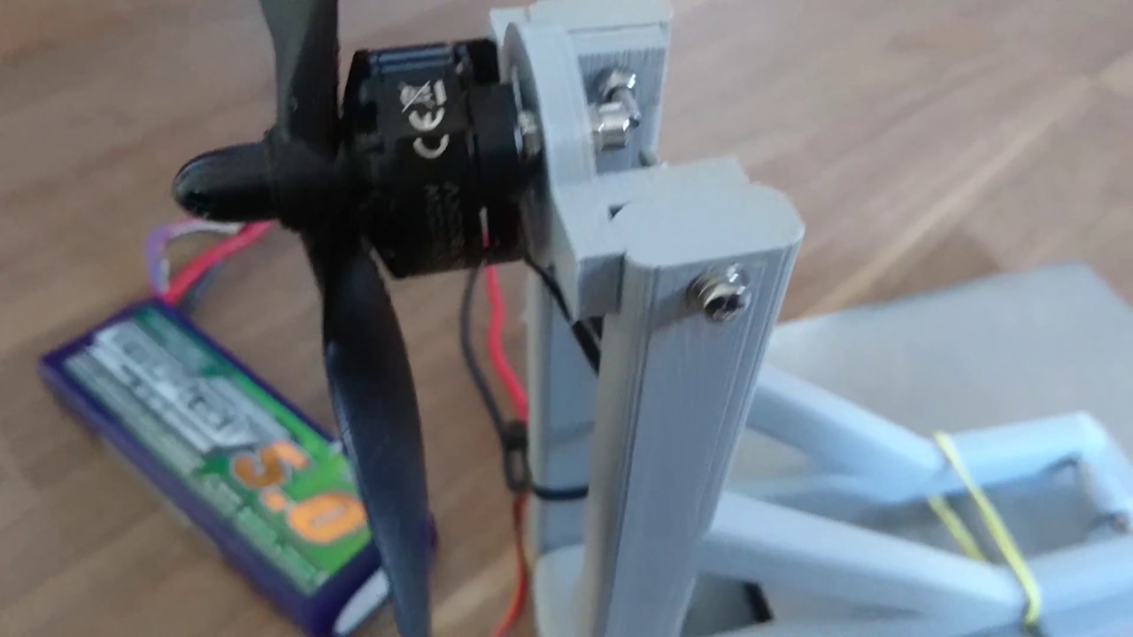 3D Druck Propeller und Brushless Motor Testbench - Erster Test