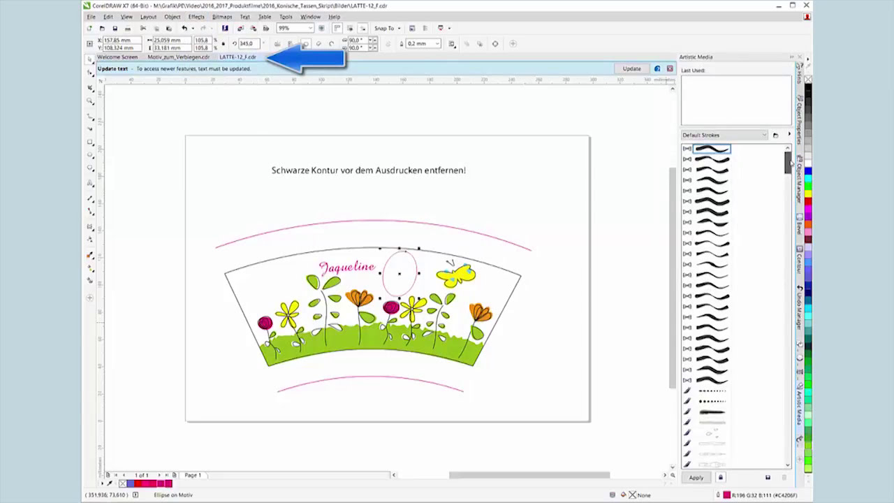 How to create the printing image for conical mugs with CorelDRAW