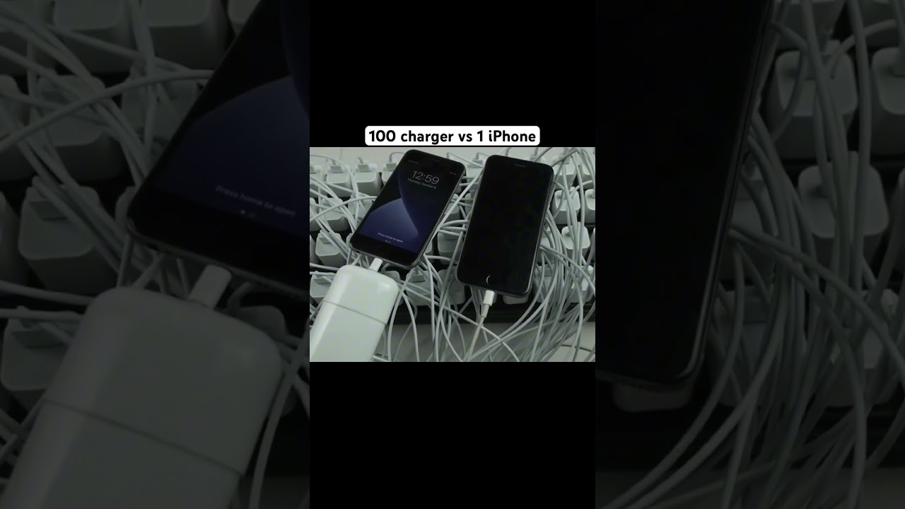 testing 100 charger vs 1 iPhone #test #smartphone #iphone #battery #ytshorts
