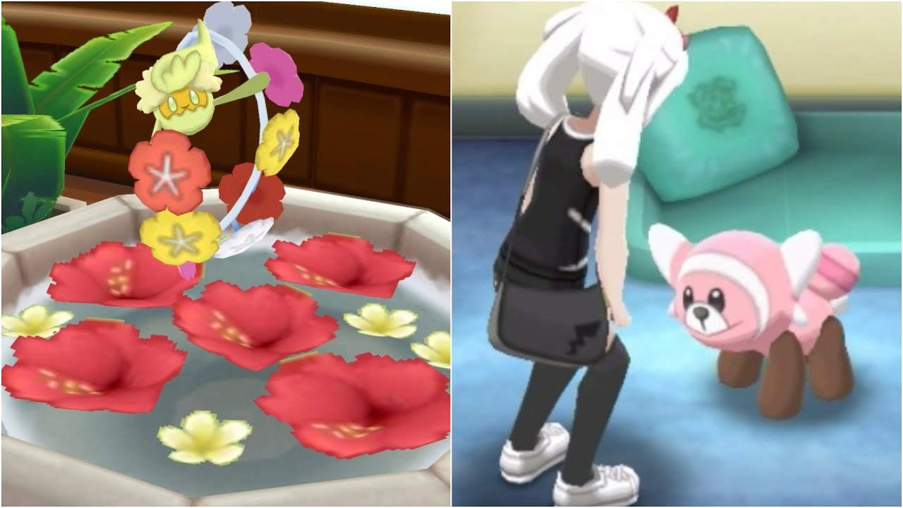 Pokemon Ultra Sun and Moon - Comfey in the Pokemon Center & Stufful's Lost Trainer (Sidequests)