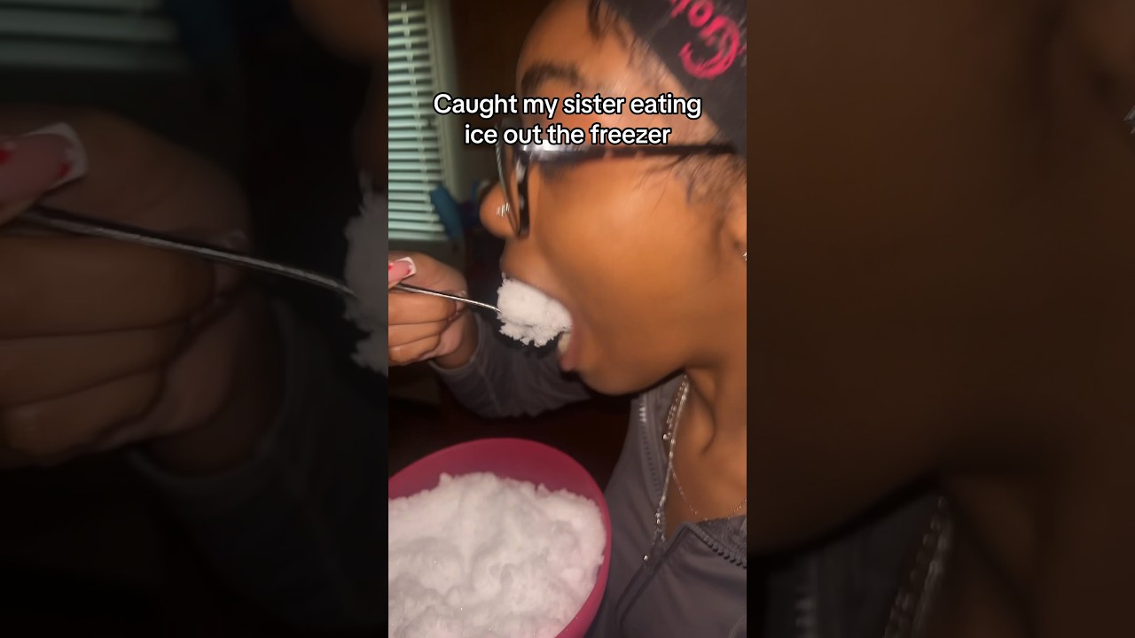 Caught my sister eating out the freezer!! ❄️ #freezerfrost