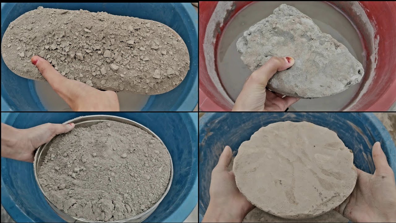 Vlog: Grey clay pouring mixing+mud dirt shapes making crumbling or fatima se huee larai 😂