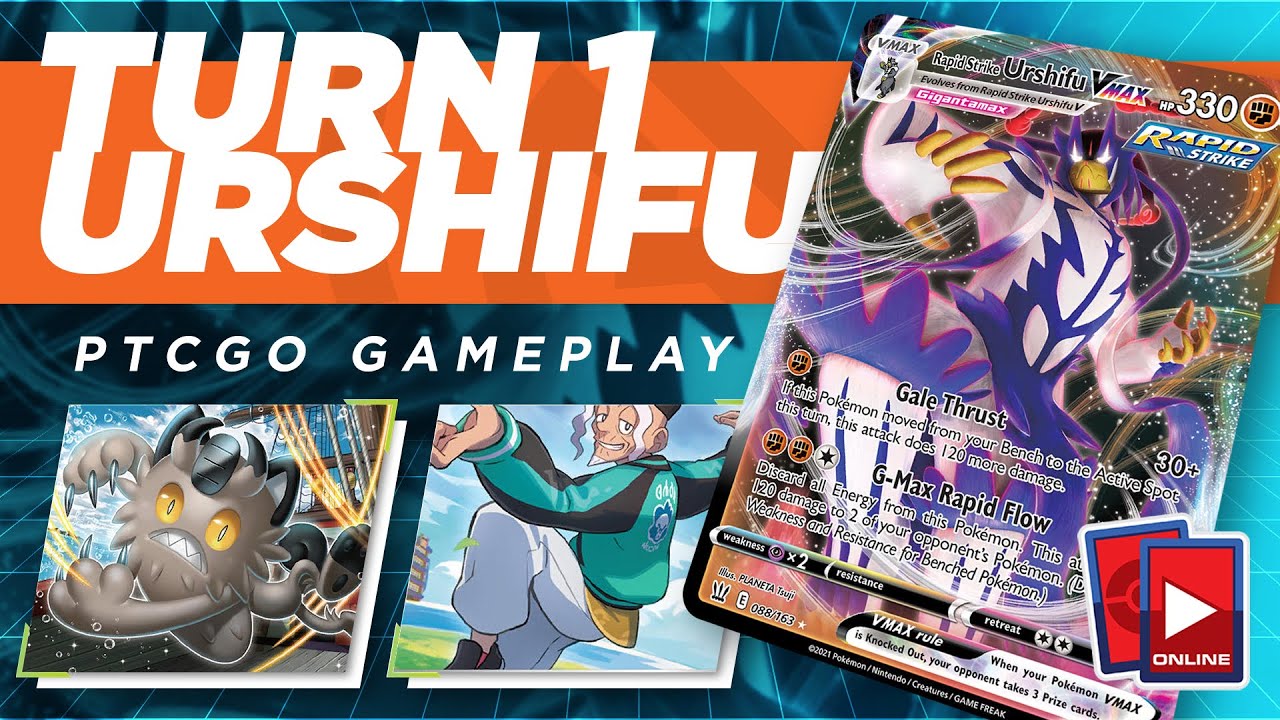 TURN 1 Rapid Strike Urshifu VMAX with Mustard! - PTCGO (Battle Styles)