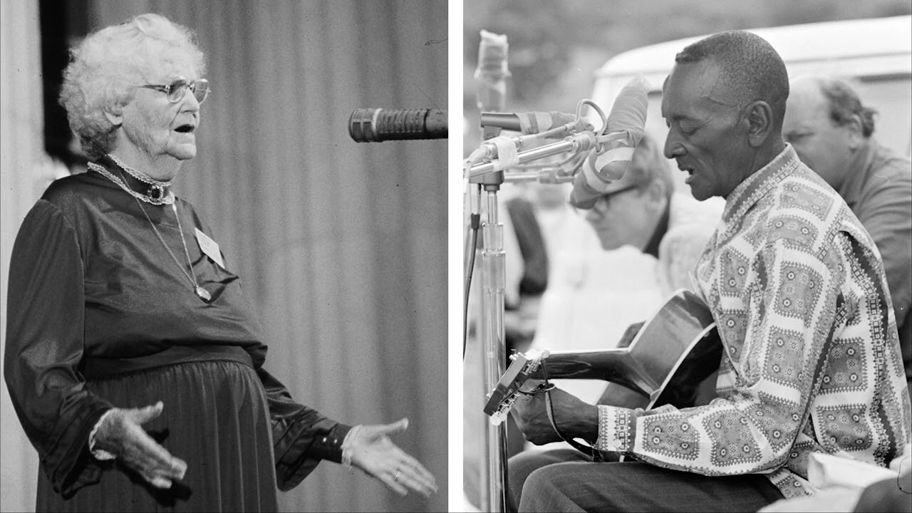 Almeda Riddle and Mance Lipscomb at the 1970 Smithsonian Folklife Festival