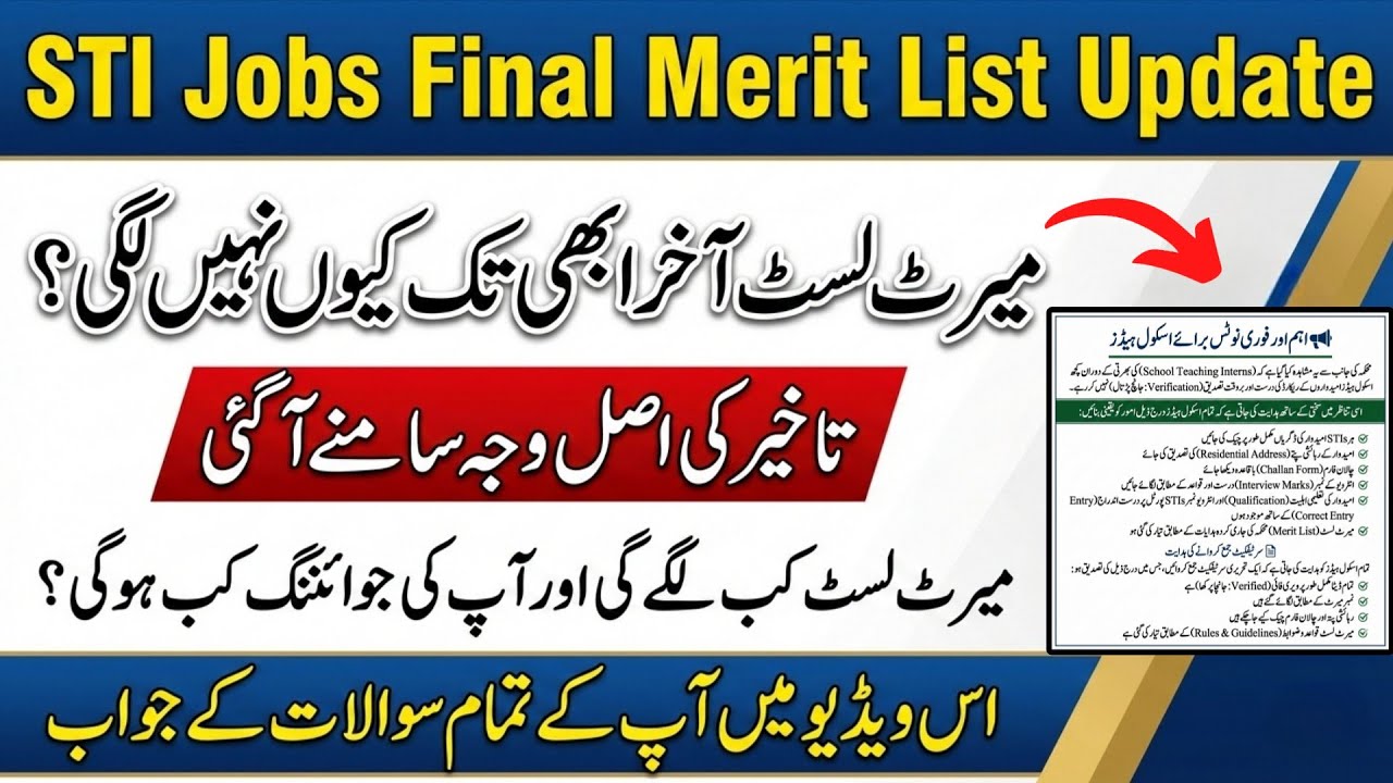 STI Jobs 2025 Final Merit List Update | Reason for Delay & Expected Date