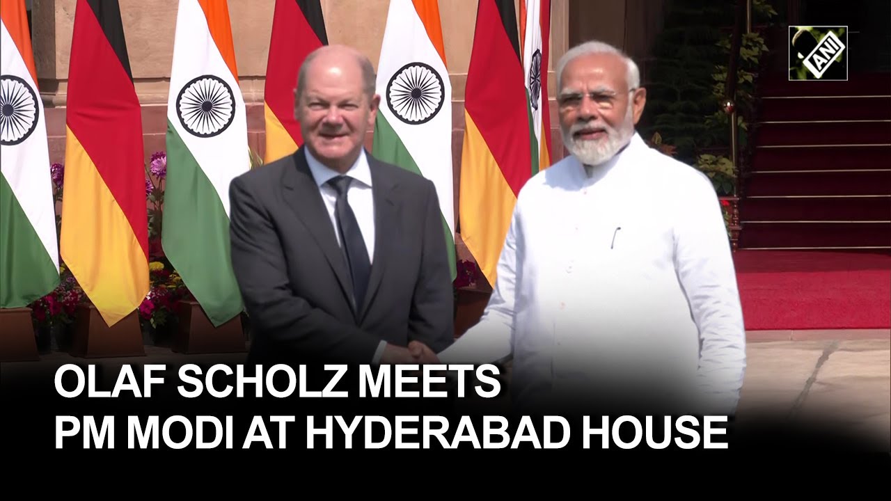 Delhi: German Chancellor Olaf Scholz meets PM Modi at Hyderabad House