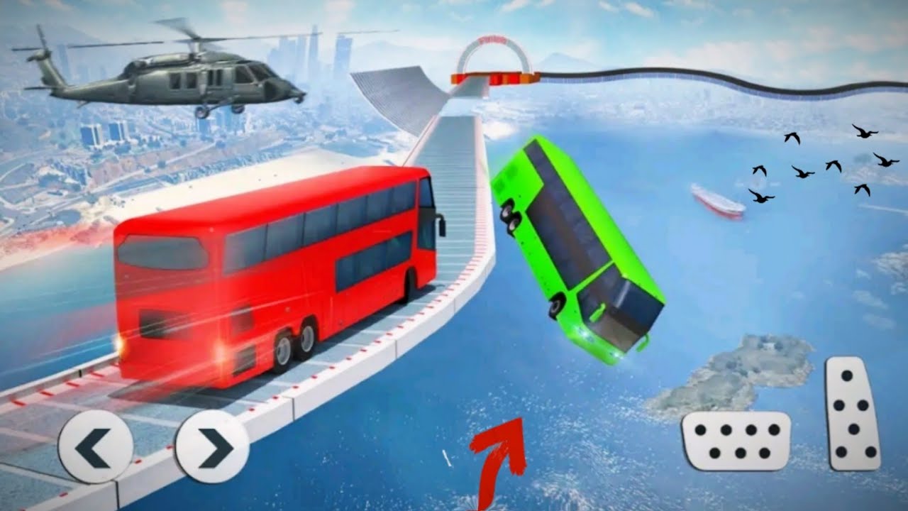 Impossible School Bus Stunt Driving Simulator 2021 -🔥Best Mega Bus Ramp Racing Game (Android, IOS)