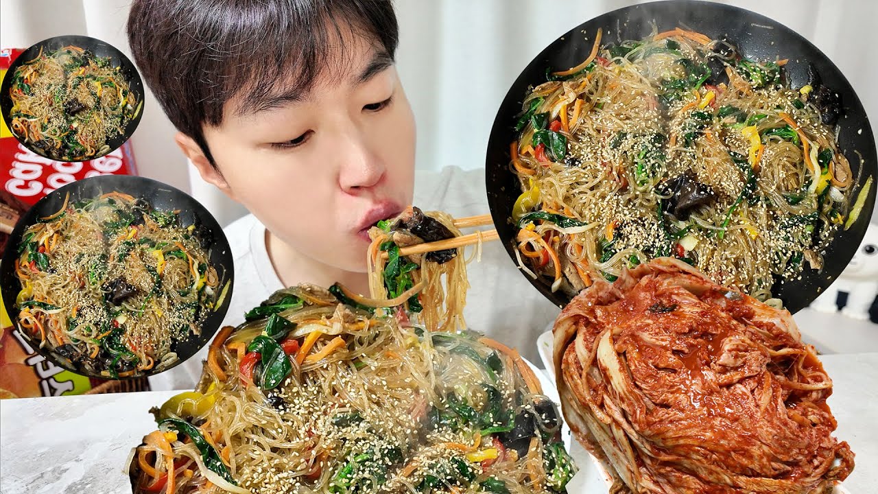 어머니표 잡채먹방  Mother's Japchae Mukbang #잡채 #mukbang  #야식 #혼밥 #집밥 #먹방