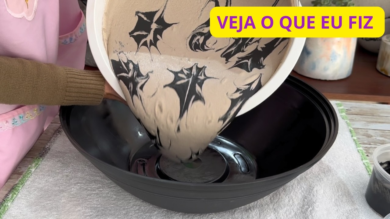 Como eu fiz essa Lareira Ecológica com ARGAMASSA AC3 branca marmorizado no preto | Peça de cimento