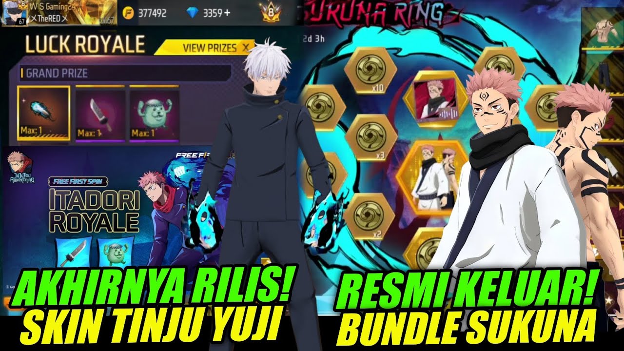 RESMI KELUAR! 😱 TANGGAL RILIS SKIN TINJU YUJI & BUNDLE SUKUNA FF + GROZA YUJI ITADORI FF 