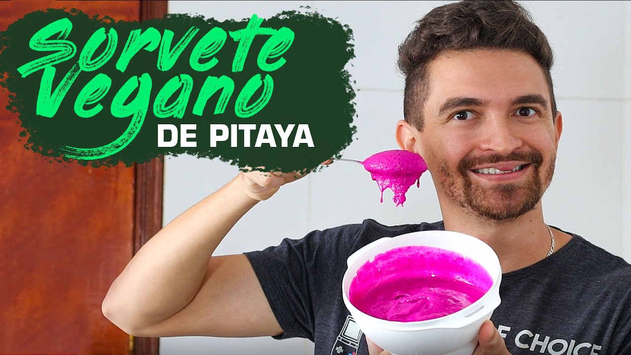 Sorvete vegano de Pitaya com banana