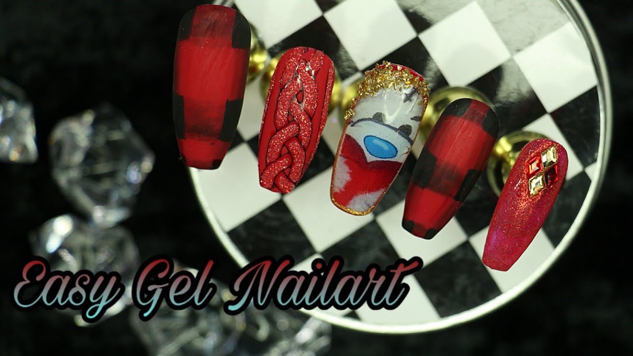 12 Days of Christmas Nails | Sweater & Plaid Gel Nails